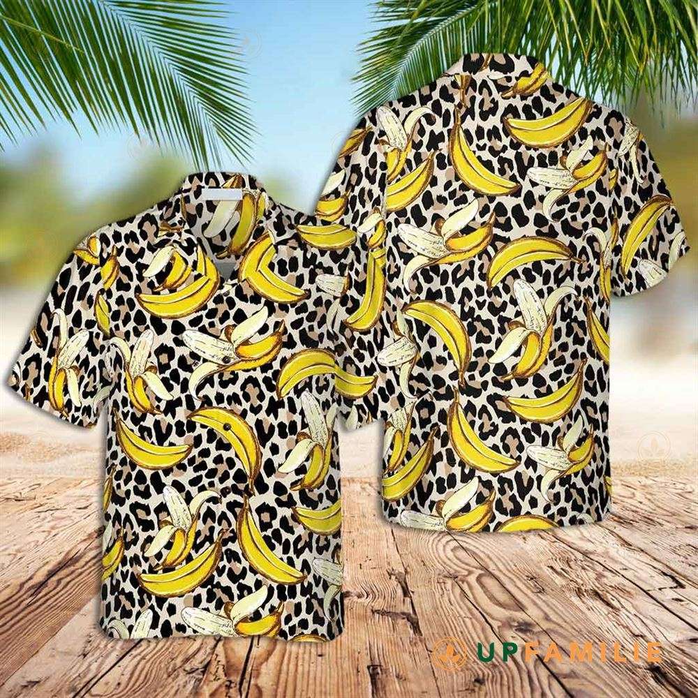 Banana Hawaiian Shirt Banana On Leopard Hawaiian Shirt