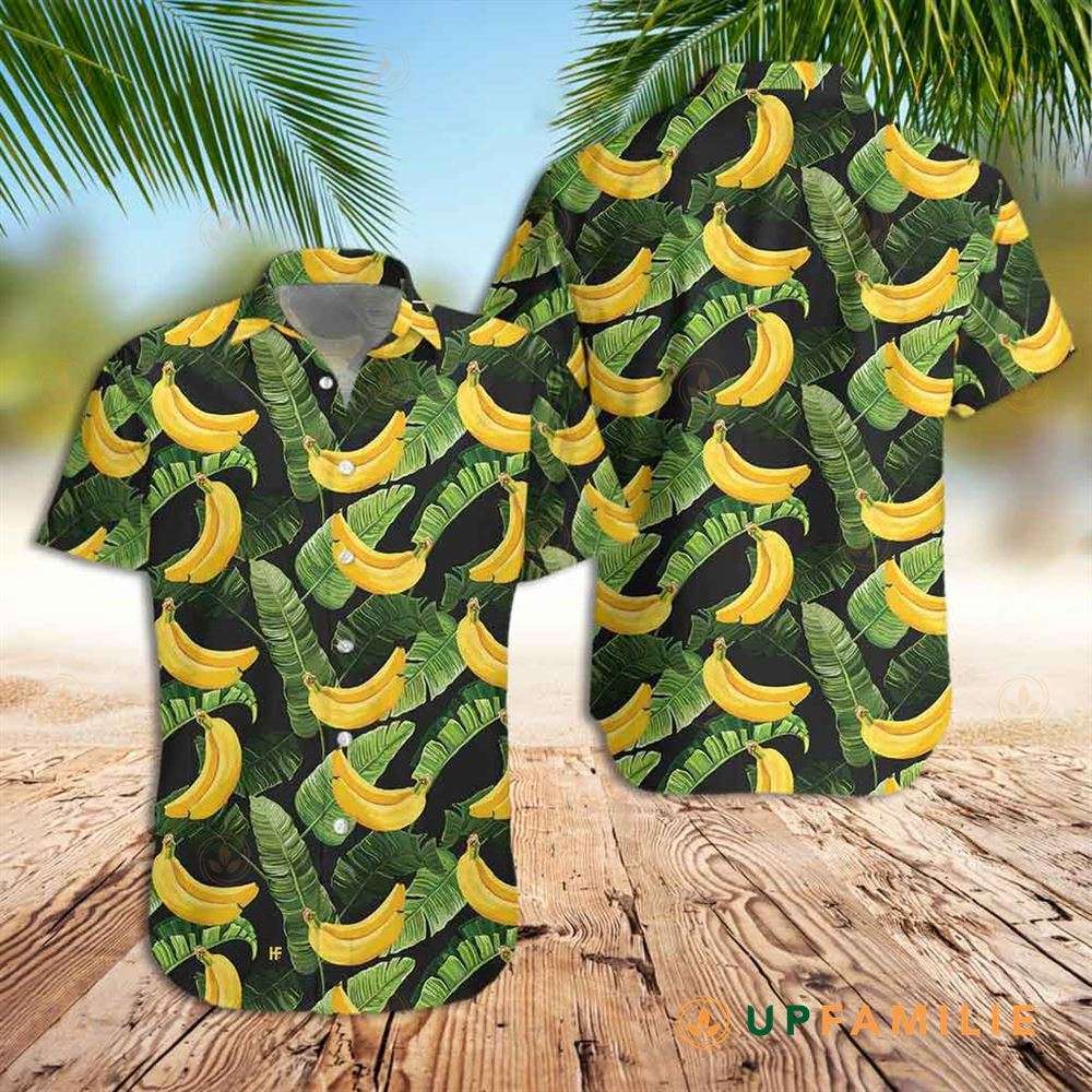 Banana Hawaiian Shirt Tropical Banana Leaves Hawaiian Shirt