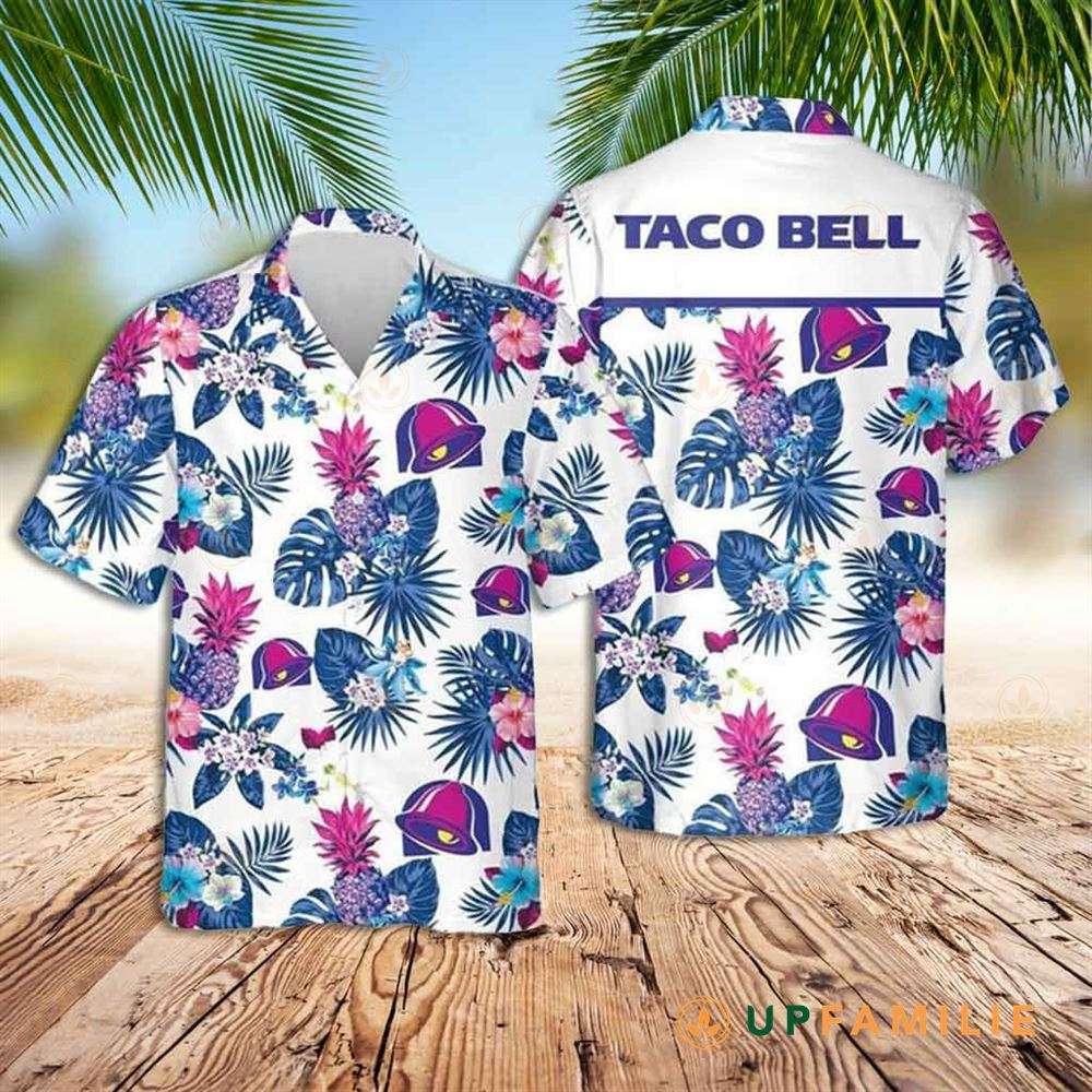 Taco Bell Hawaiian Shirt Tropical Floral And Leaves Hawaiian Shirt
