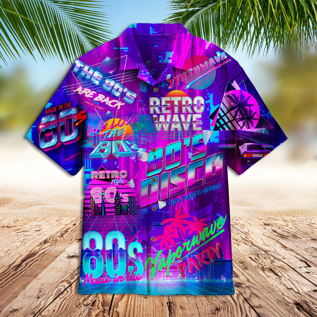 80s Hawaiian Shirt Retro Wave 80s Disco Hawaiian Shirt