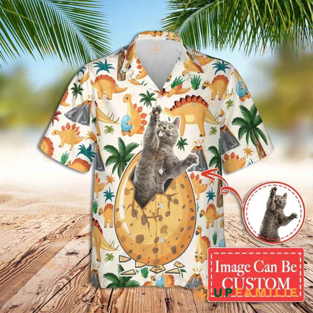 Cat Hawaiian Shirt Magic Dinosaur Egg Custom Hawaiian Shirts