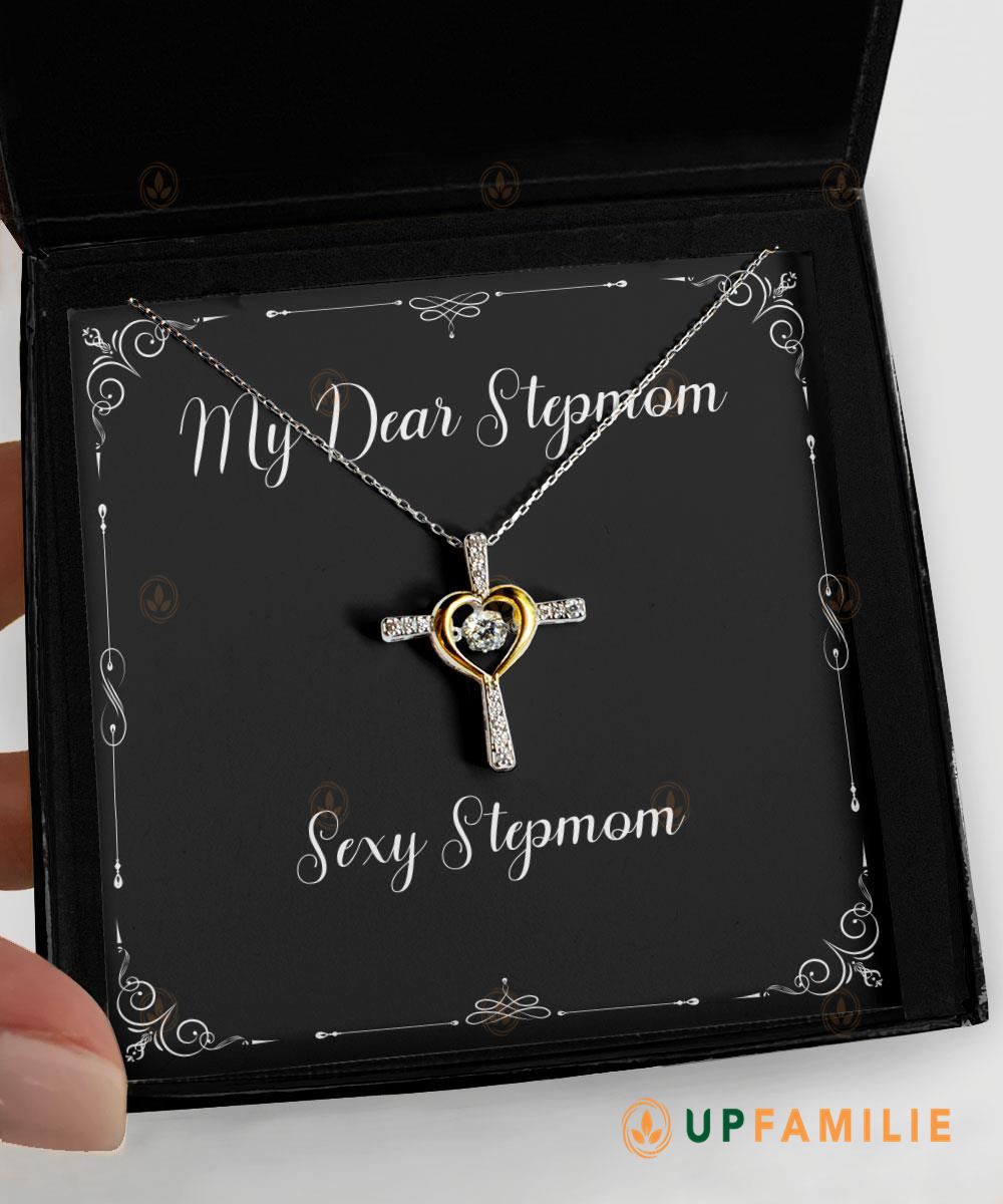 Step Mom Necklaces Sexy Stepmom Cross Dancing Gift For Step Mom