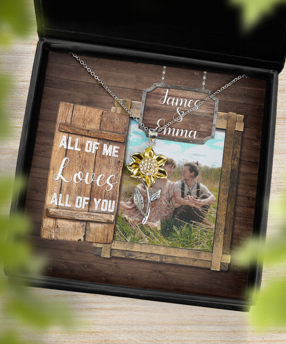 Pretty Necklaces For Her All Of Me Loves All Of You Custom Sunflower Pendant Necklace