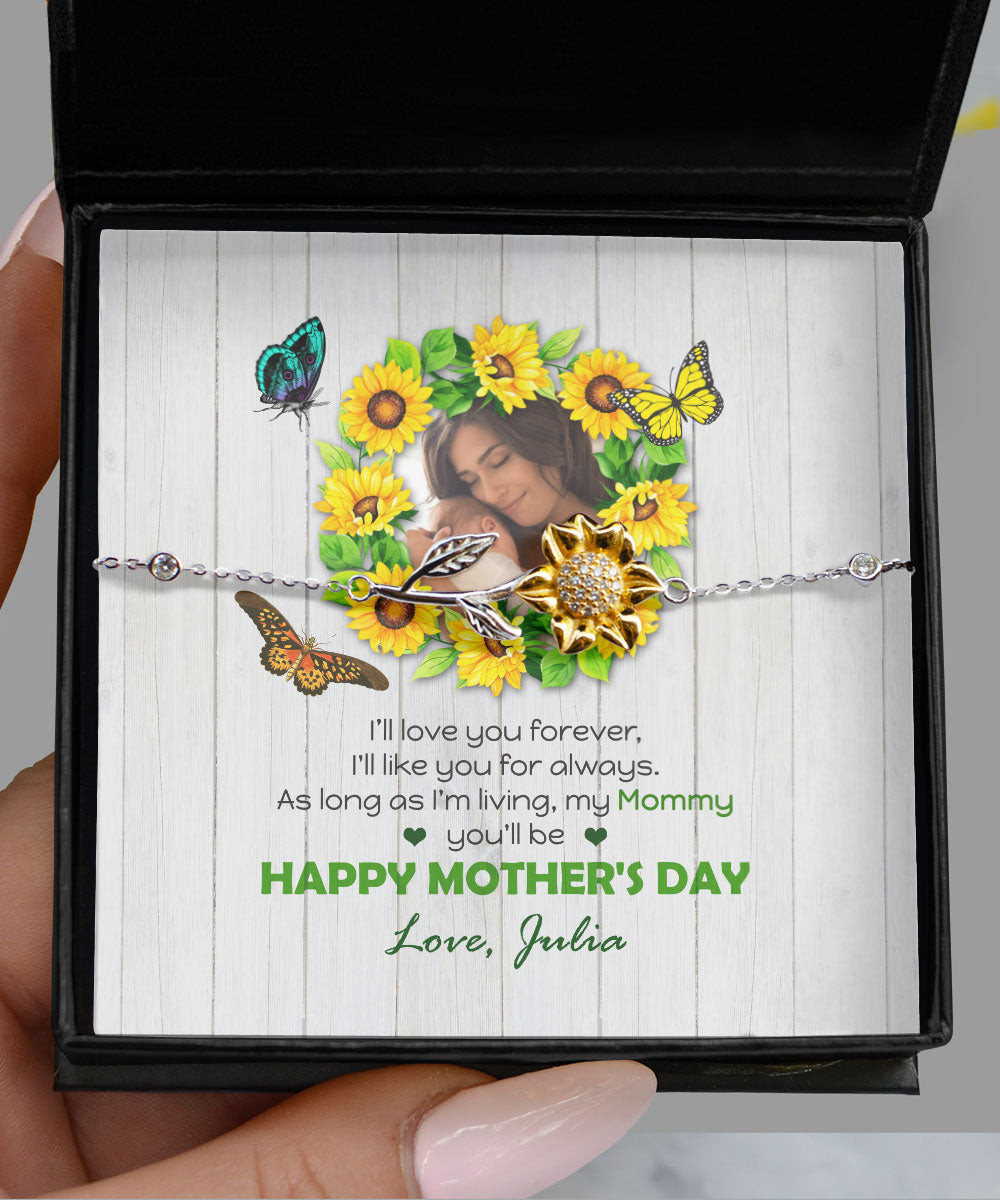 Mothers Day Bracelet I Will Like You For Always Custom Sunflower Bracelet