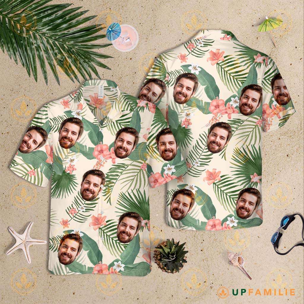 Custom Face Tropical Shirt Foliage Custom Hawaiian Shirts