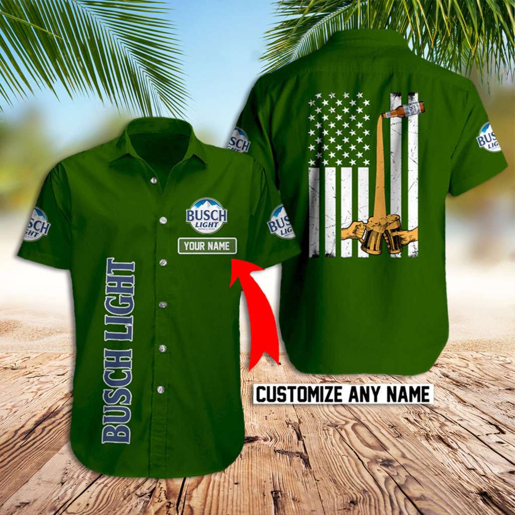 Busch Light Hawaiian Shirt Busch Light Green Cheers Custom Hawaiian Shirts