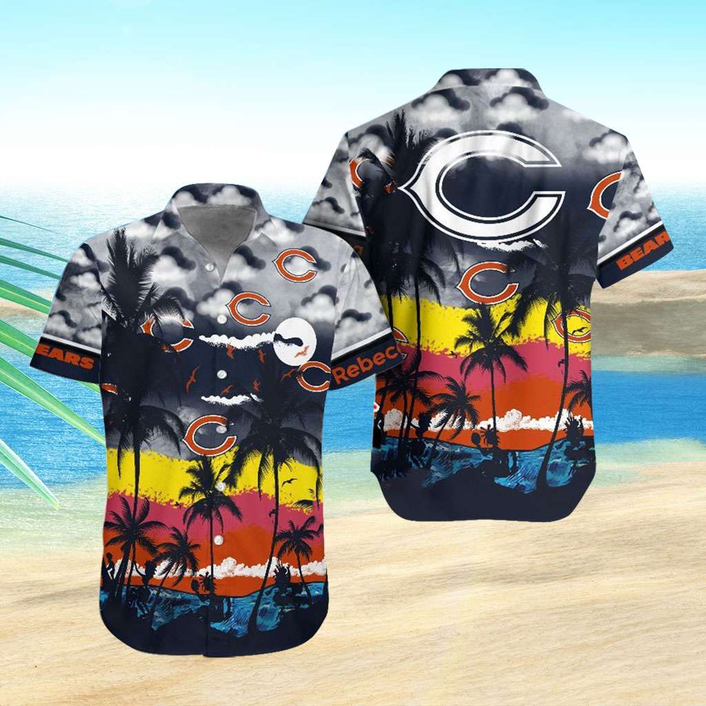 Chicago Bears Hawaiian Shirt Summer Beach And Palm Tree Custom Hawaiian Shirts