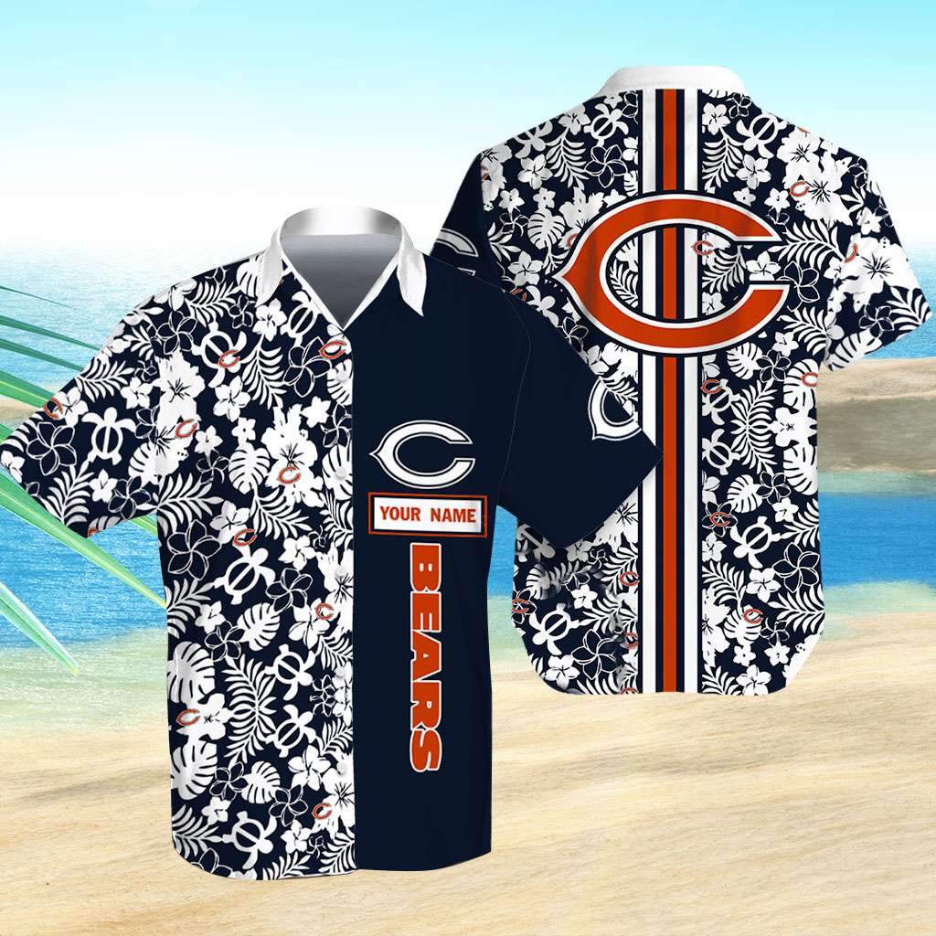 Chicago Bears Hawaiian Shirt Tropical Floral Custom Hawaiian Shirts