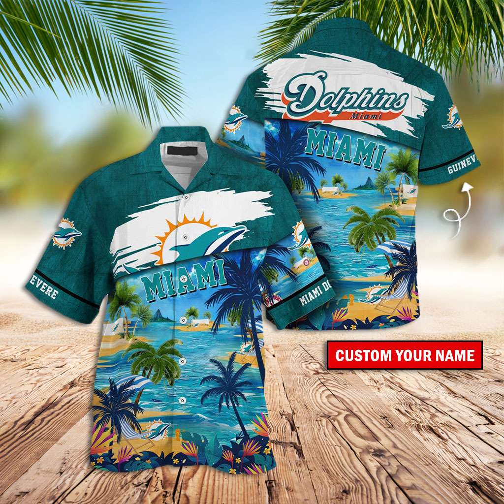 Miami Dolphins Hawaiian Shirt Dolphins Summer Beach Custom Hawaiian Shirts