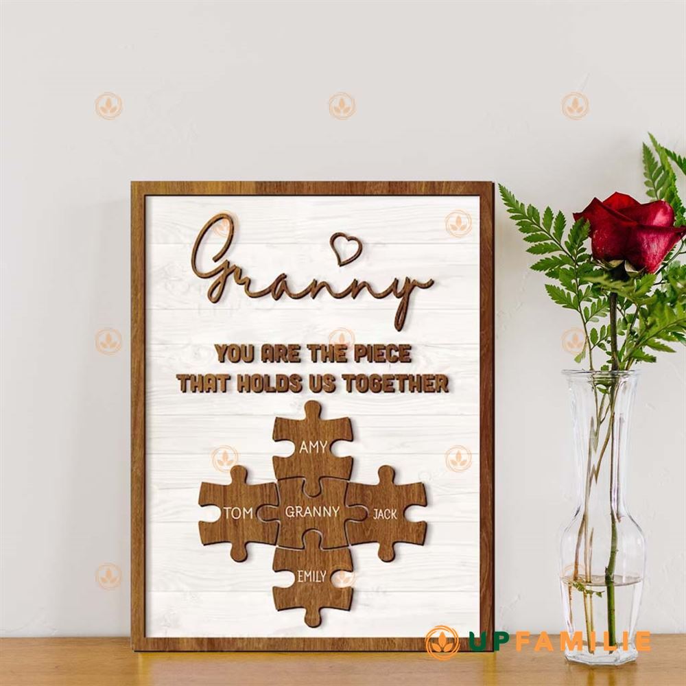 Mom Puzzle Sign Granny You Are The Piece Custom Puzzle Sign