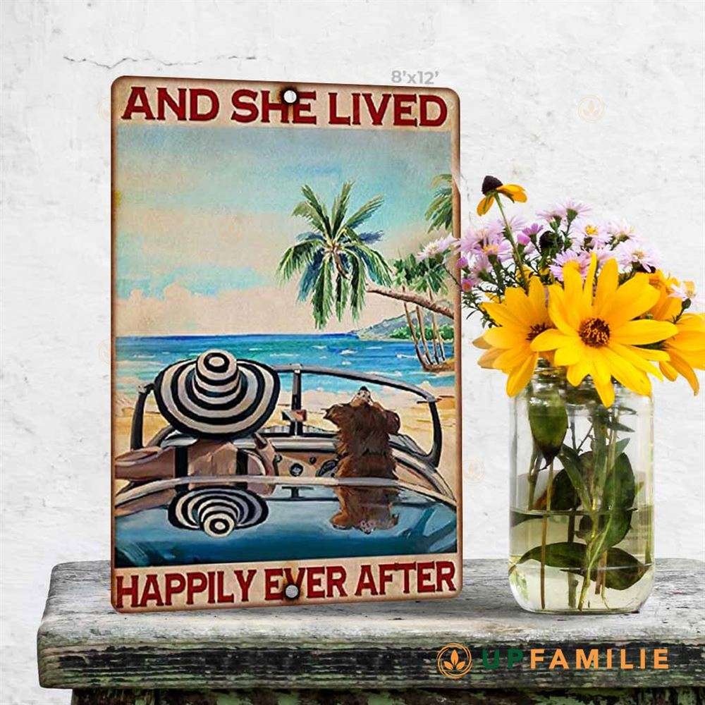 Vintage Metal Signs Girl And Dog Summer And She Lived Happily Ever After