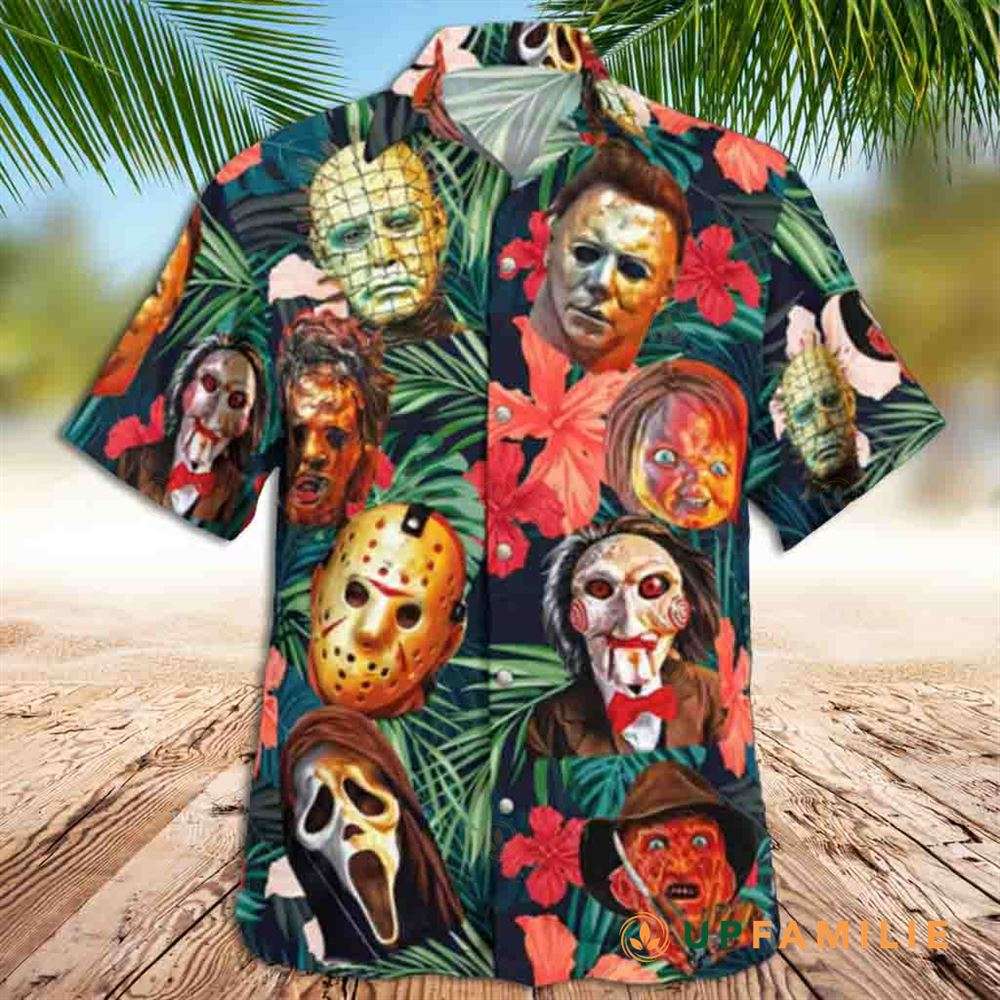 Horror Hawaiian Shirt Horror Characters Hibiscus Tropical Shirt