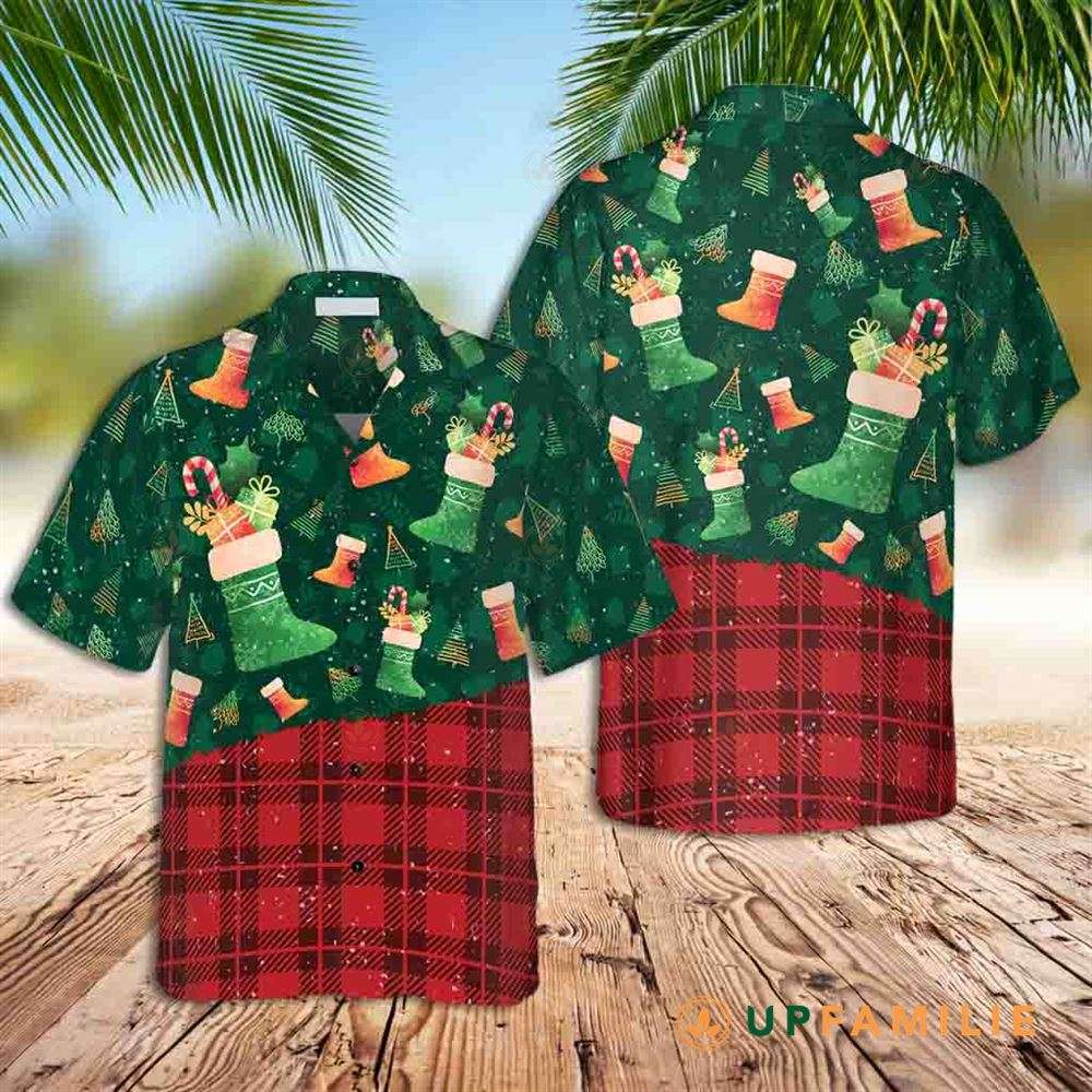 Christmas Hawaiian Shirt Christmas Socks Pattern Best Hawaiian Shirts