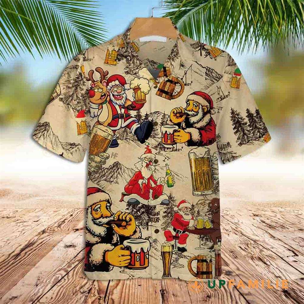 Hawaiian Shirt Christmas Funny Drunk Santa Claus And Beer Best Hawaiian Shirts
