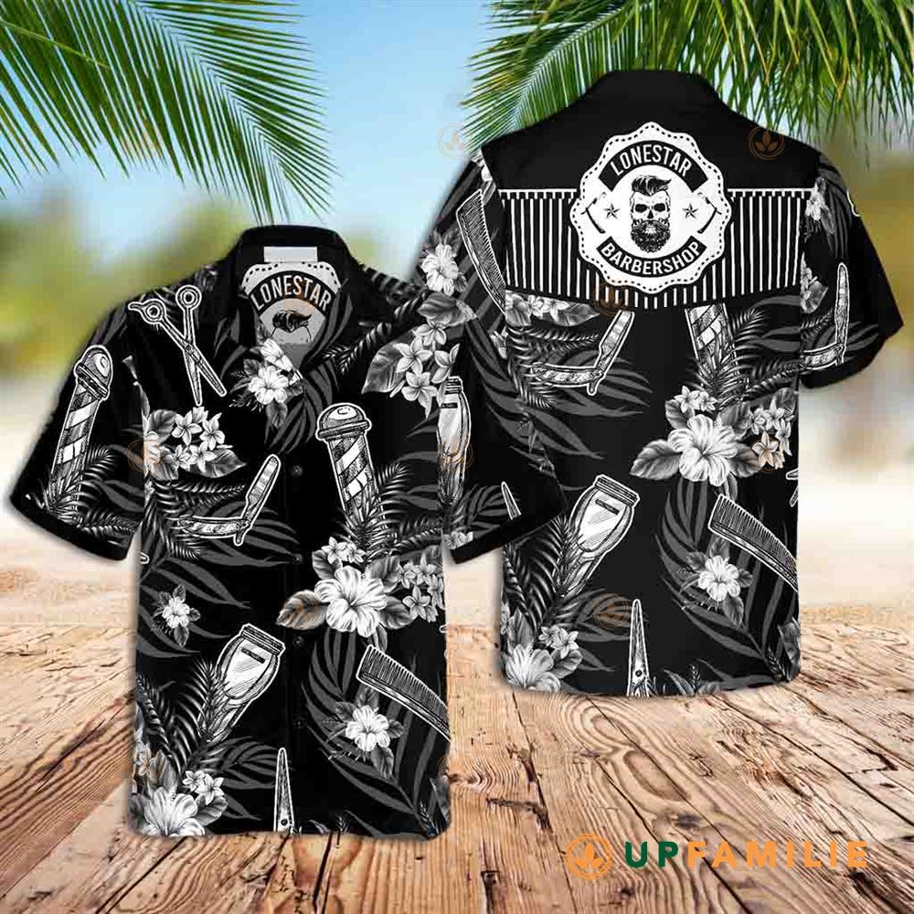 Hawaiian Shirt Barber Black Version Custom Hawaiian Shirts