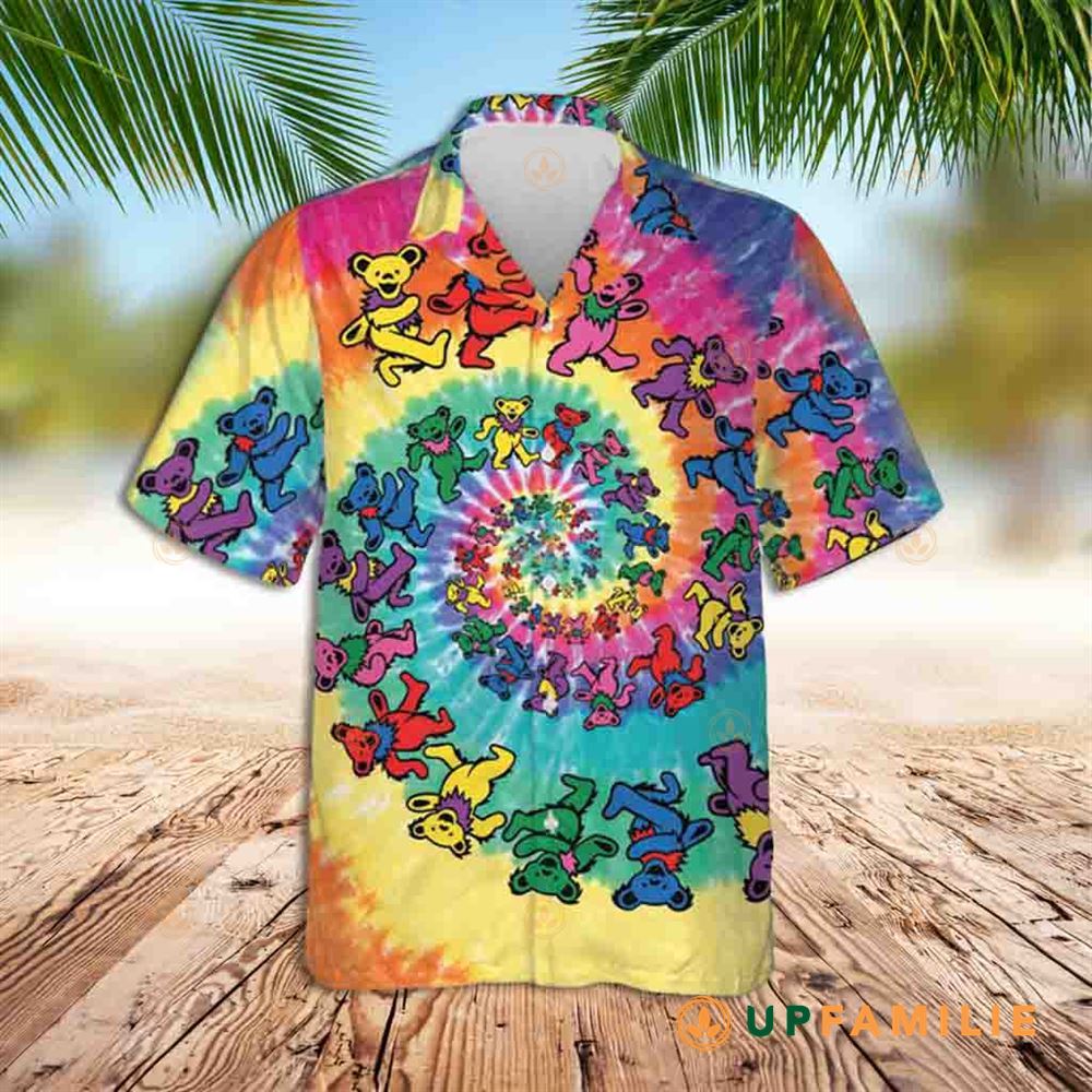 Grateful Dead Hawaiian Shirt Bear Tiedye Best Hawaiian Shirts
