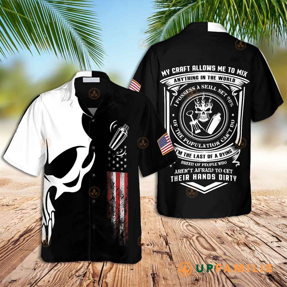 Hawaiian Shirt Skull Bartender Black Best Hawaiian Shirts