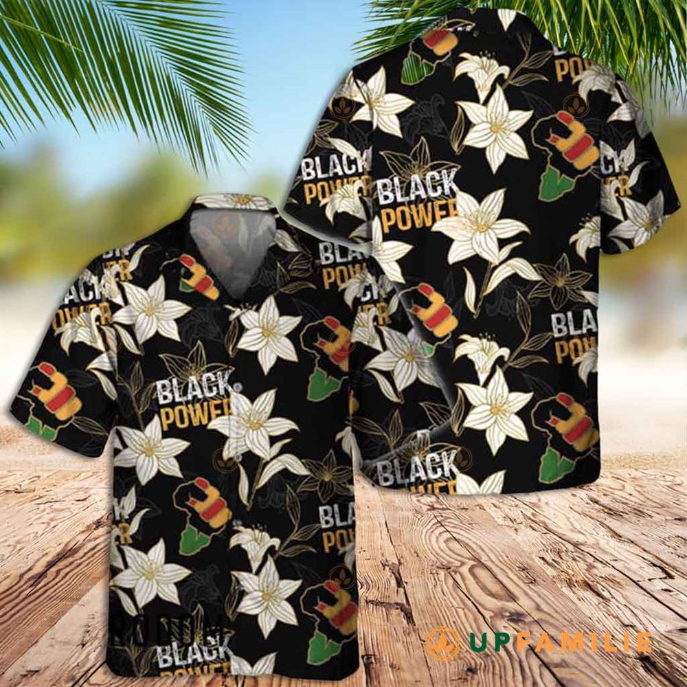Hawaiian Shirt Tropical Plant Black Power Best Hawaiian Shirts