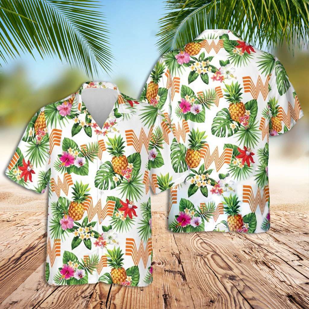 Whataburger Hawaiian Shirt Pineapple Flower Hawaiian Shirt