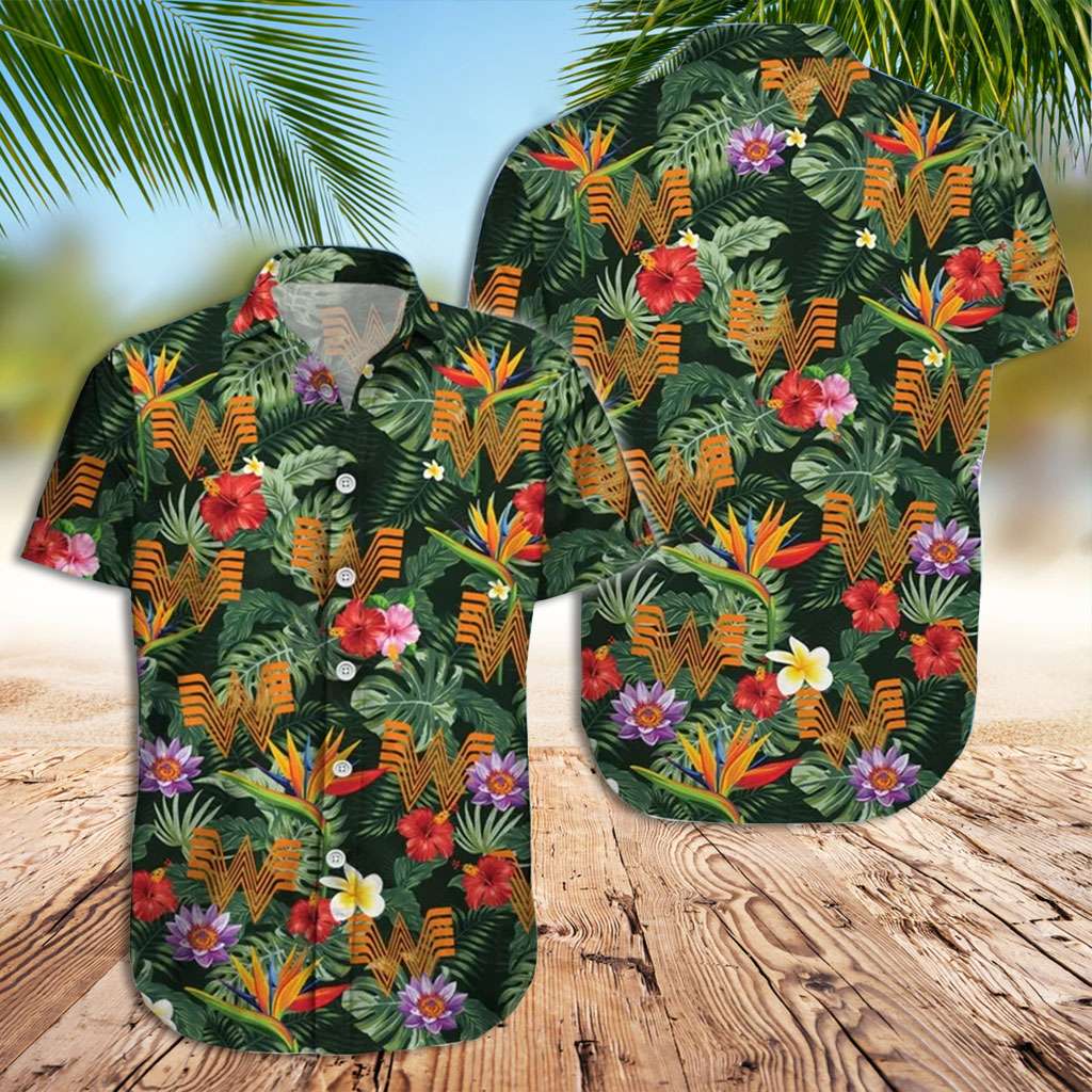 Whataburger Hawaiian Shirt Tropical Flower Leaves Hawaiian Shirt