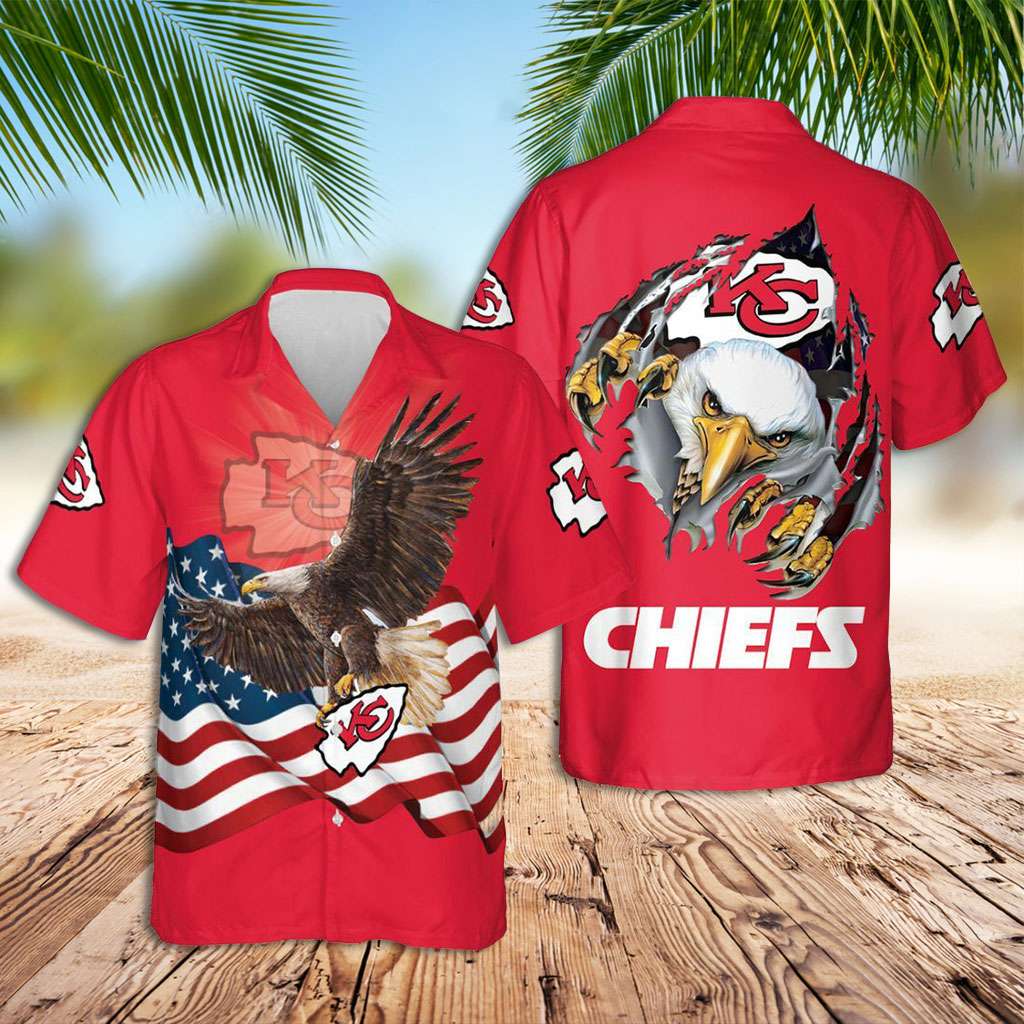 Chiefs Hawaiian Shirt Kansas Chiefs Bald Eagle Hawaiian Shirt