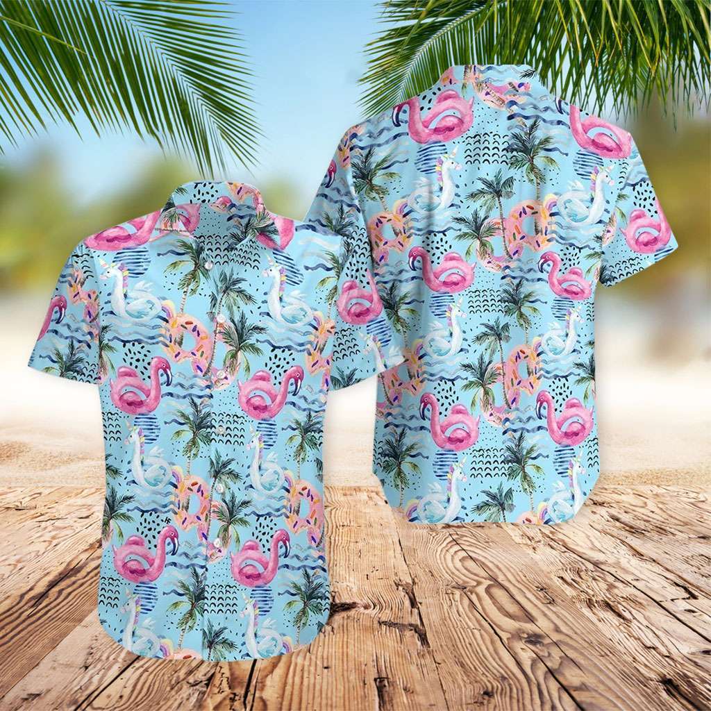 Flamingo Hawaiian Shirt Summer Beach Flamingo Hawaiian Shirt