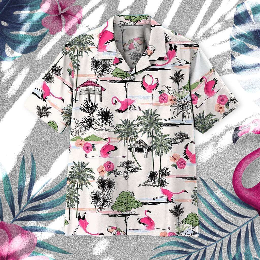 Flamingo Hawaiian Shirt Vintage Flamingo Yoga Hawaiian Shirt