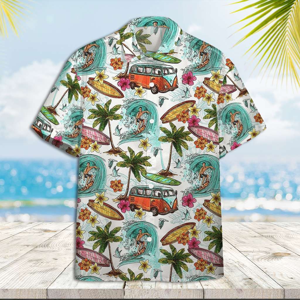 Vans Hawaiian Shirt 3d Surfing And Hippie Vans Hawaiian Shirt