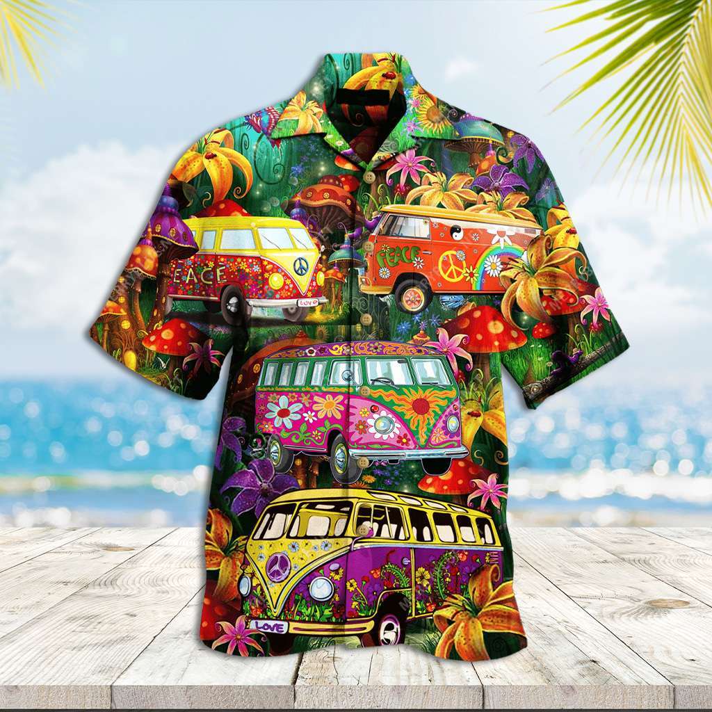 Vans Hawaiian Shirt Hippie Vans On The Way Hawaiian Shirt Best Hawaiian Shirts