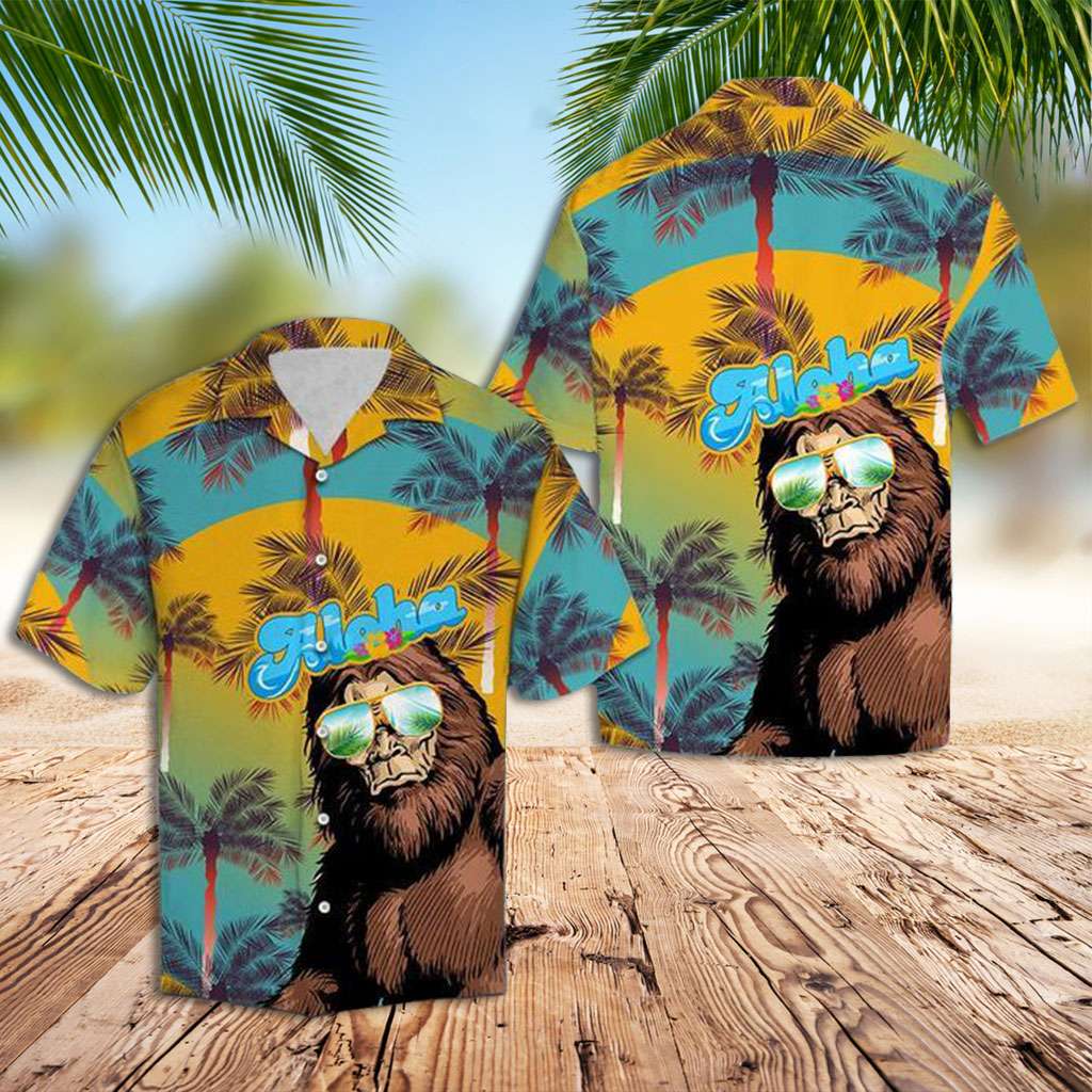 Bigfoot Hawaiian Shirt Bigfoot Aloha Hawaiian Shirt