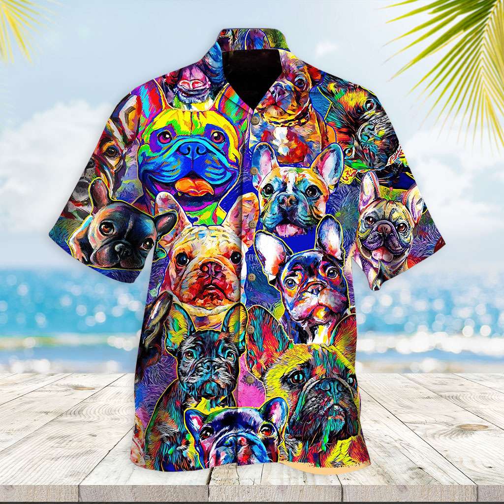Dog Hawaiian Shirt Colorful French Bulldog Hawaiian Shirt