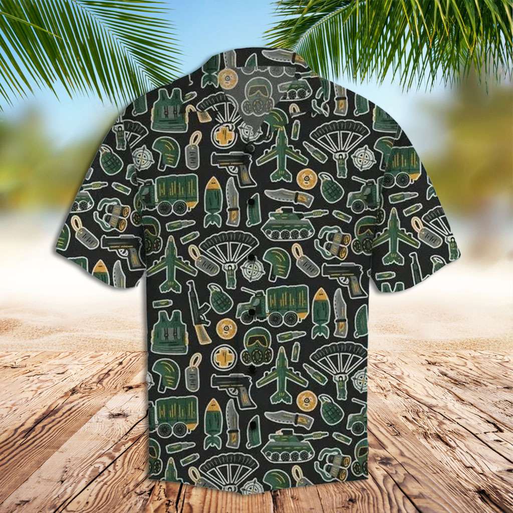 Military Hawaiian Shirt Military Retro Hawaiian Shirt
