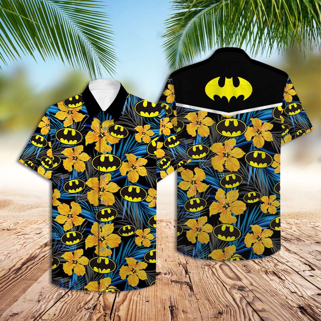 Batman Hawaiian Shirt Batman Logo Floral Hawaiian Shirt