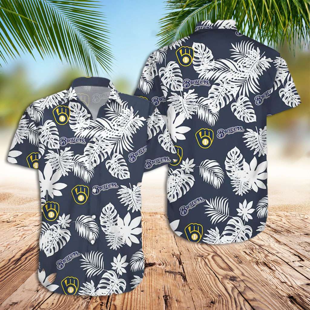 Brewers Hawaiian Shirt Brewers Tropical Palm Leaves Hawaiian Shirt