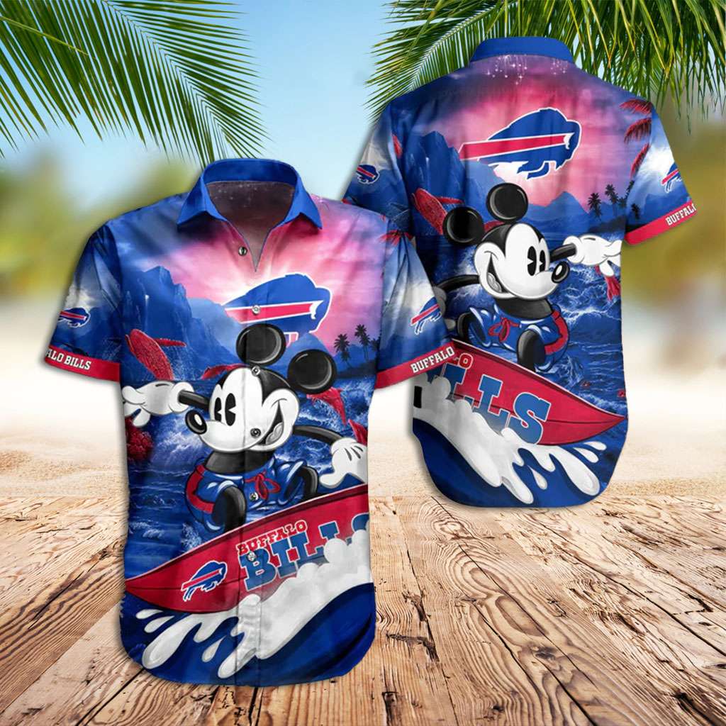 Buffalo Bills Hawaiian Shirt Bills Mickey Surfing Hawaiian Shirt