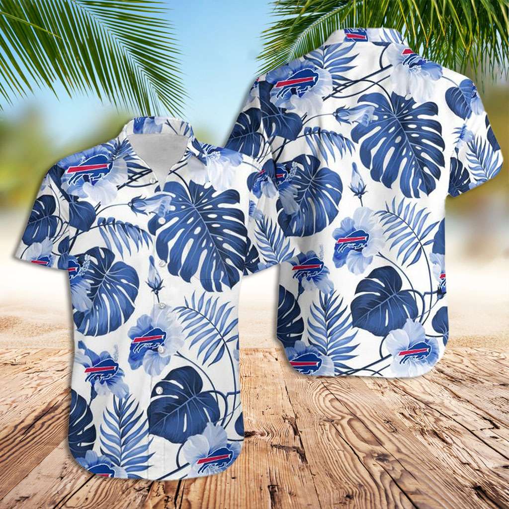 Buffalo Bills Hawaiian Shirt Palm Leaves Hawaiian Shirt