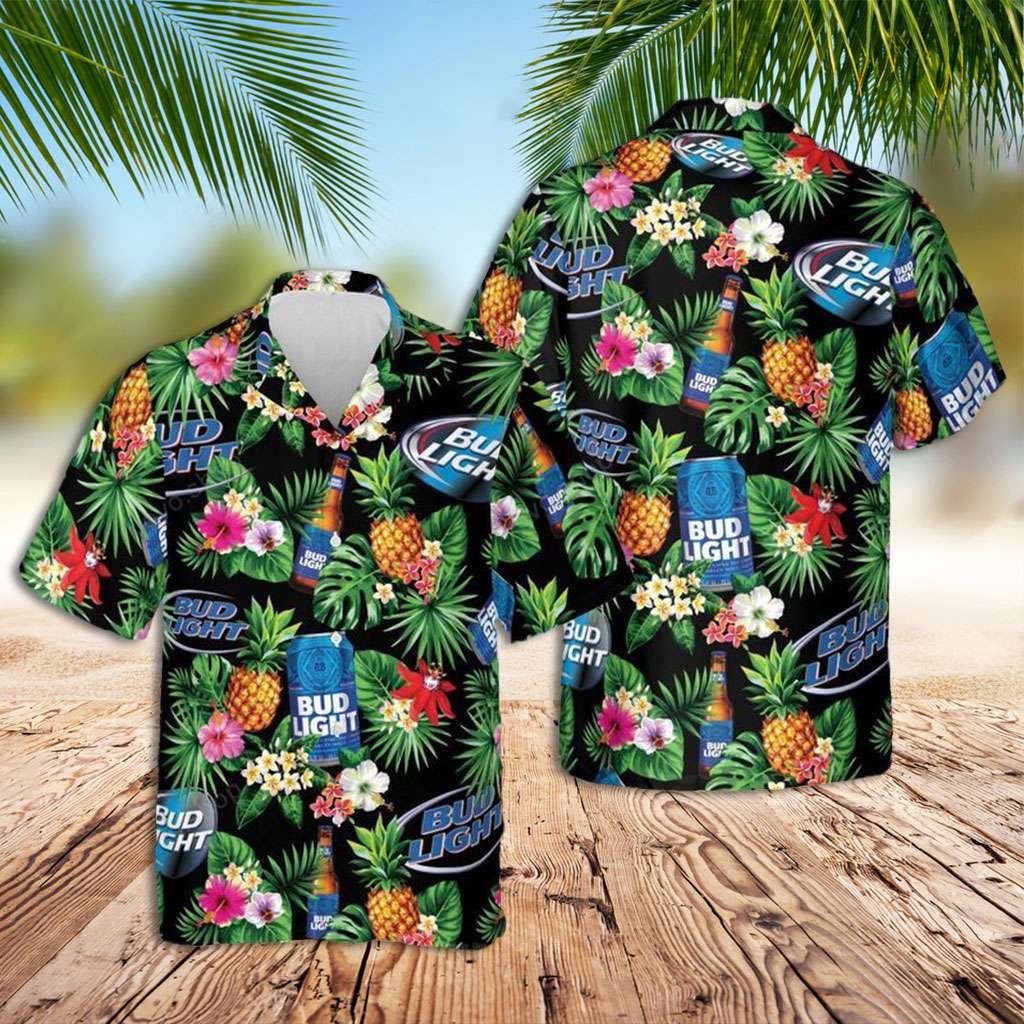 Busch Light Hawaiian Shirt Bud Light Tropical Summer Hawaiian Shirt