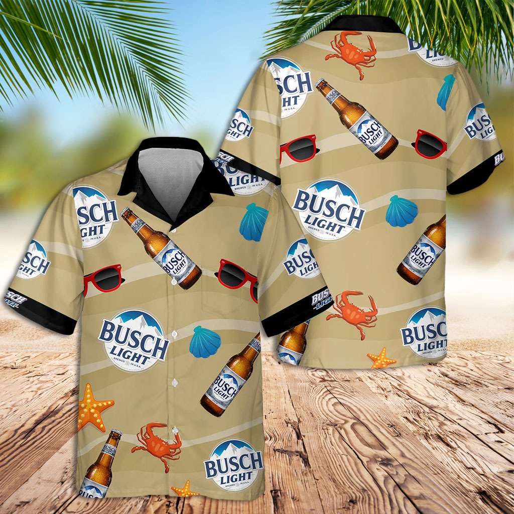 Busch Light Hawaiian Shirt Busch Beer And Crabs Hawaiian Shirt