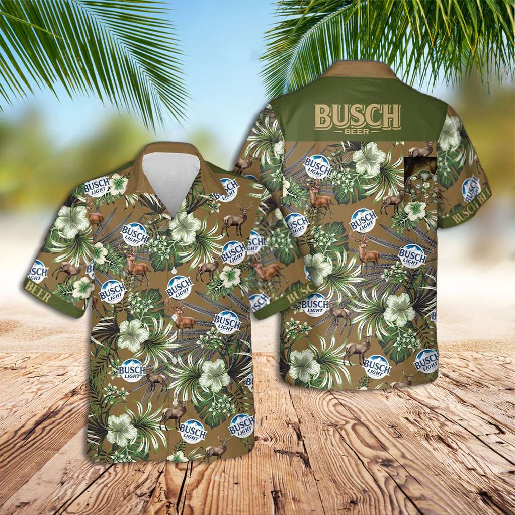 Busch Light Hawaiian Shirt Busch Beer And Deer Hawaiian Shirt