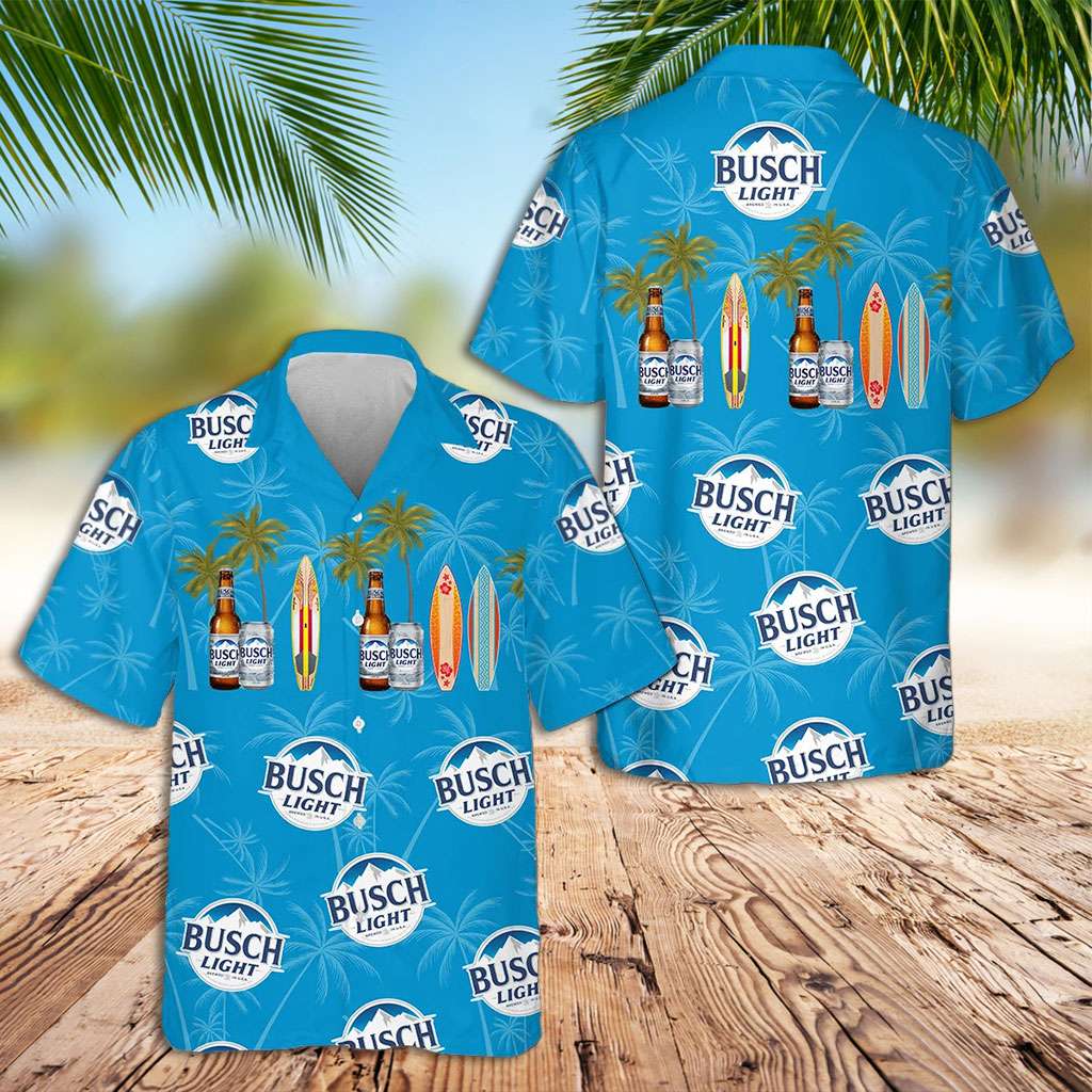 Busch Light Hawaiian Shirt Busch Light Blue Hawaiian Shirt