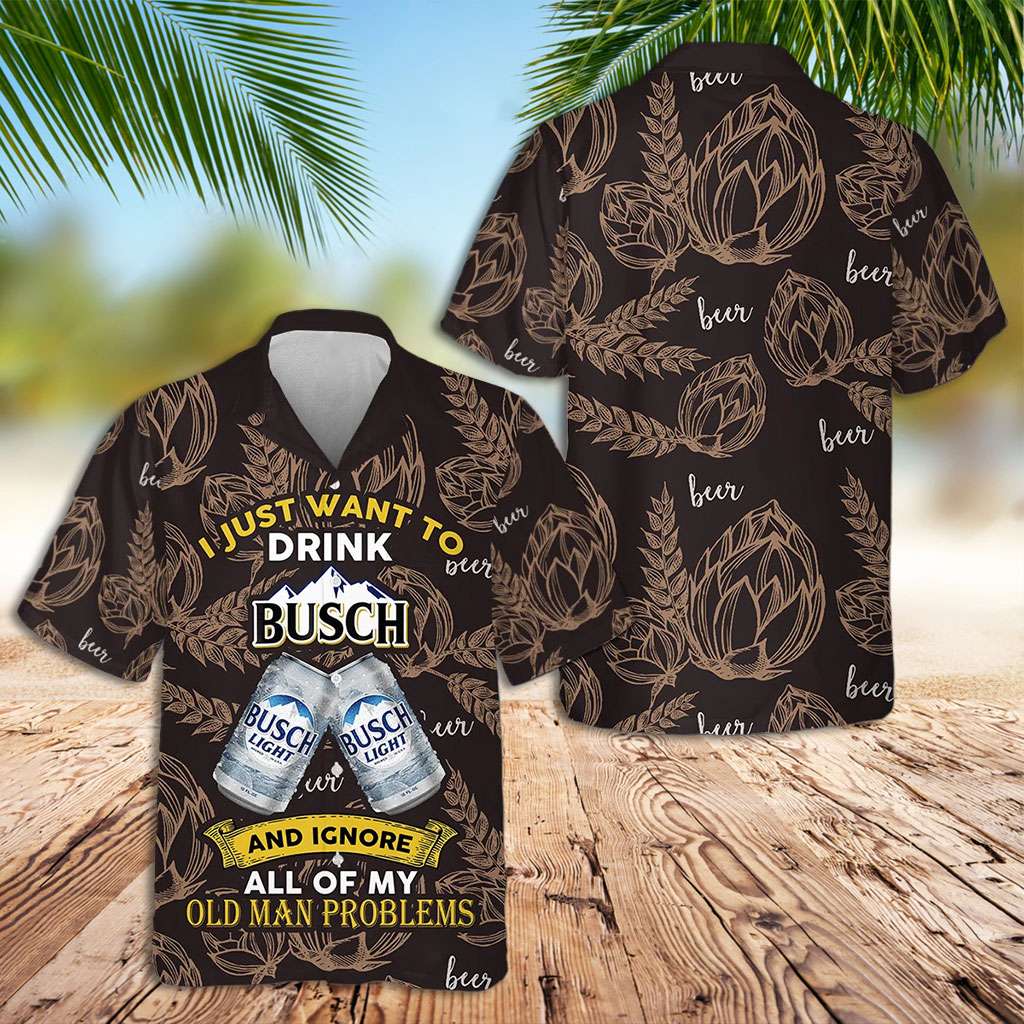 Busch Light Hawaiian Shirt Busch Light Brown Hawaiian Shirt