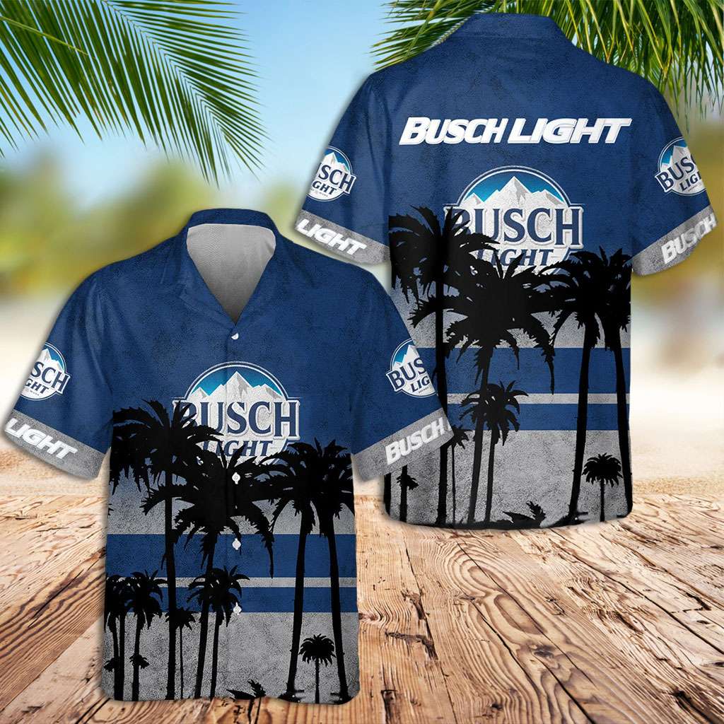 Busch Light Hawaiian Shirt Busch Light Coconut Trees Hawaiian Shirt