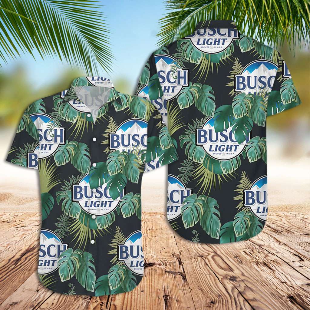 Busch Light Hawaiian Shirt Busch Light Tropical Leaves Hawaiian Shirt