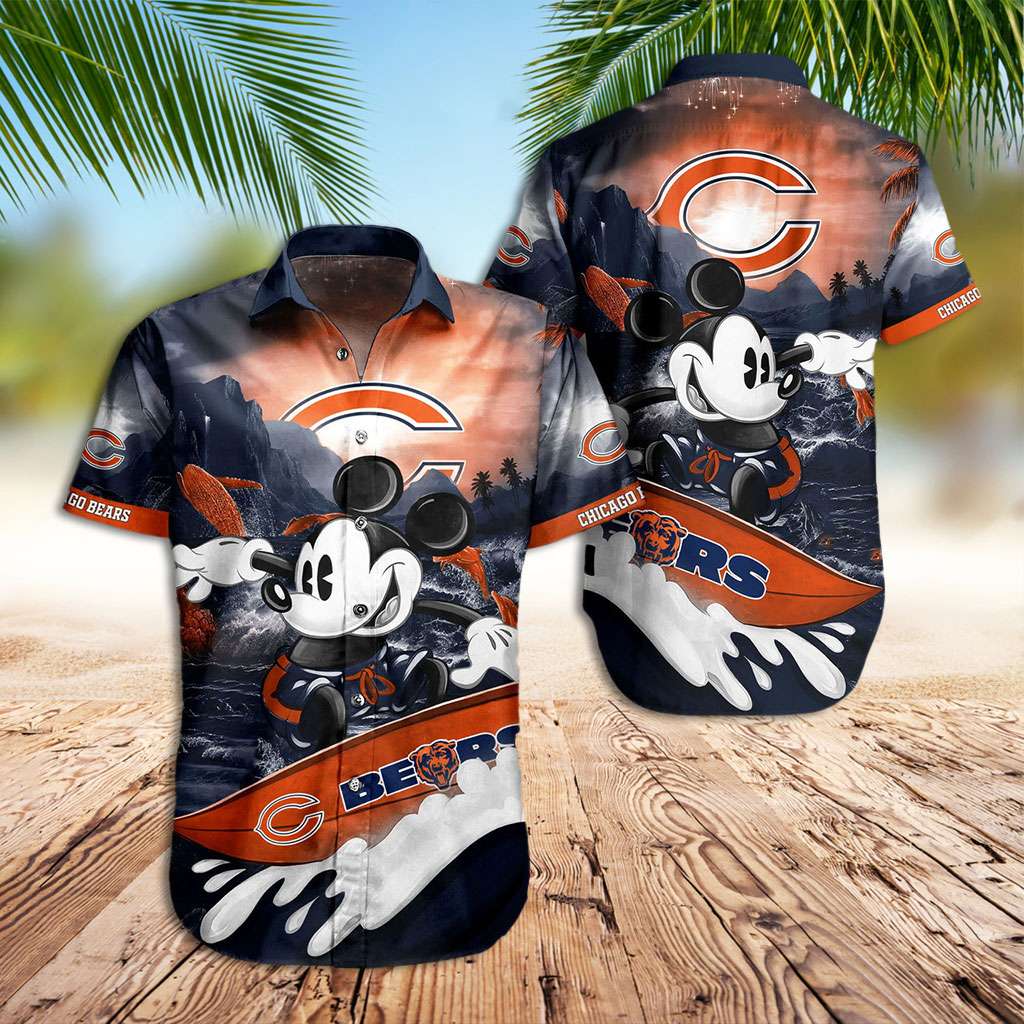 Chicago Bears Hawaiian Shirt Bears With Mickey Mouse Hawaiian Shirt