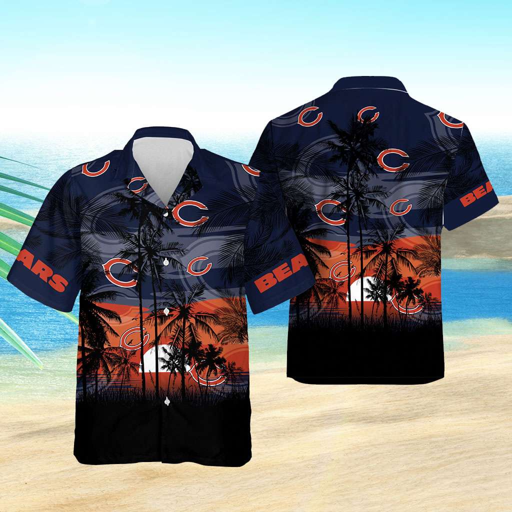 Chicago Bears Hawaiian Shirt Chicago Bears And Sunset Hawaiian Shirt