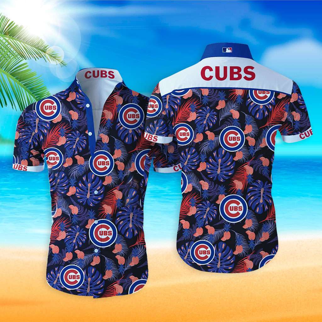 Cubs Hawaiian Shirt Cubs With Leaves Hawaiian Shirt