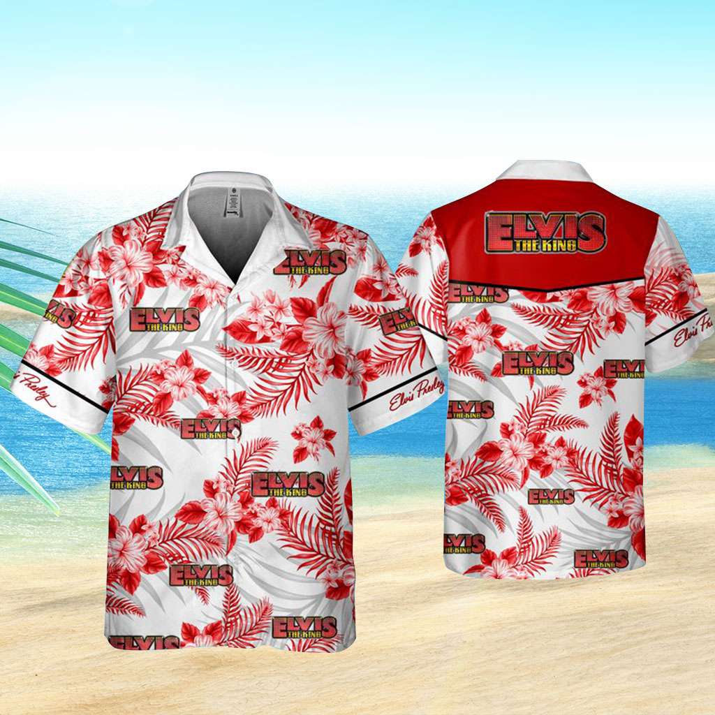Elvis Hawaiian Shirt Elvis Presley Tropical Leaves Hawaiian Shirt