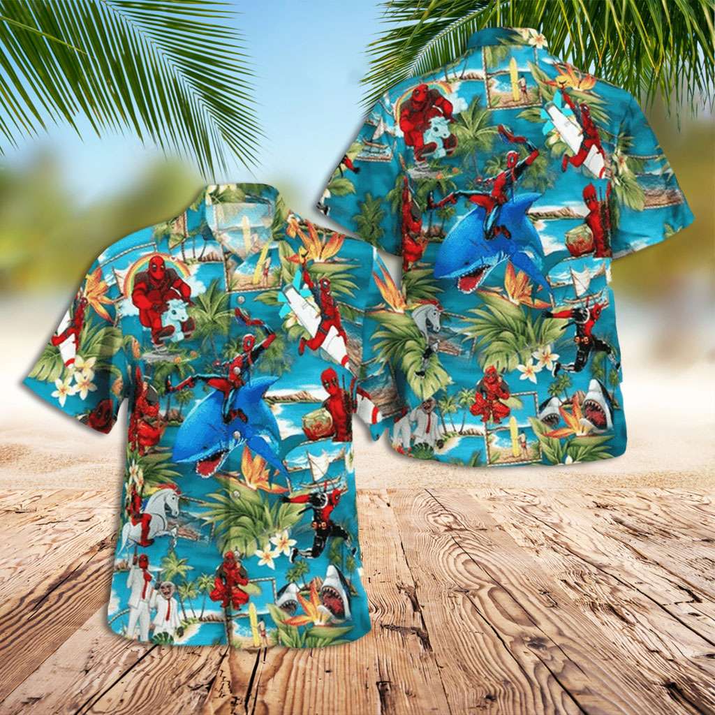 Marvel Hawaiian Shirt Deadpool Summer Vacation Hawaiian Shirt