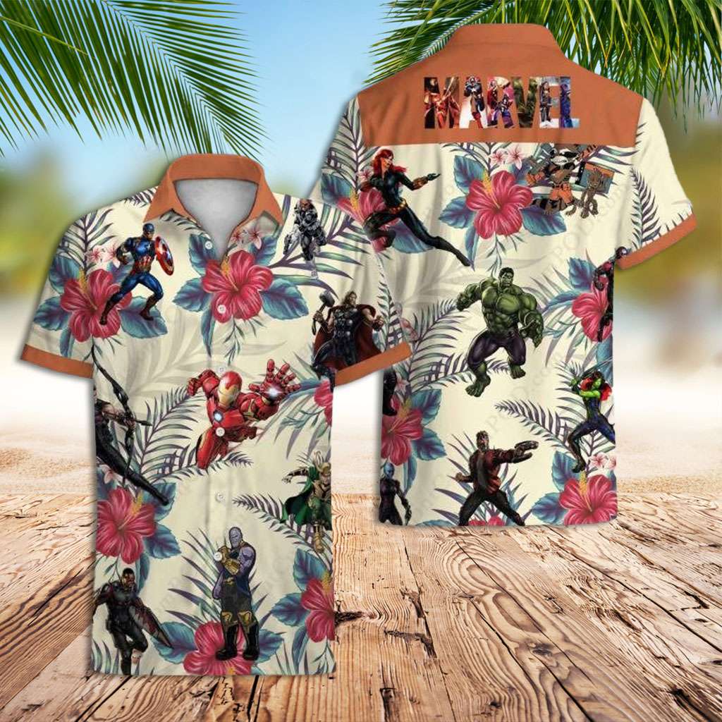 Marvel Hawaiian Shirt Marvel And Flower Hawaiian Shirt