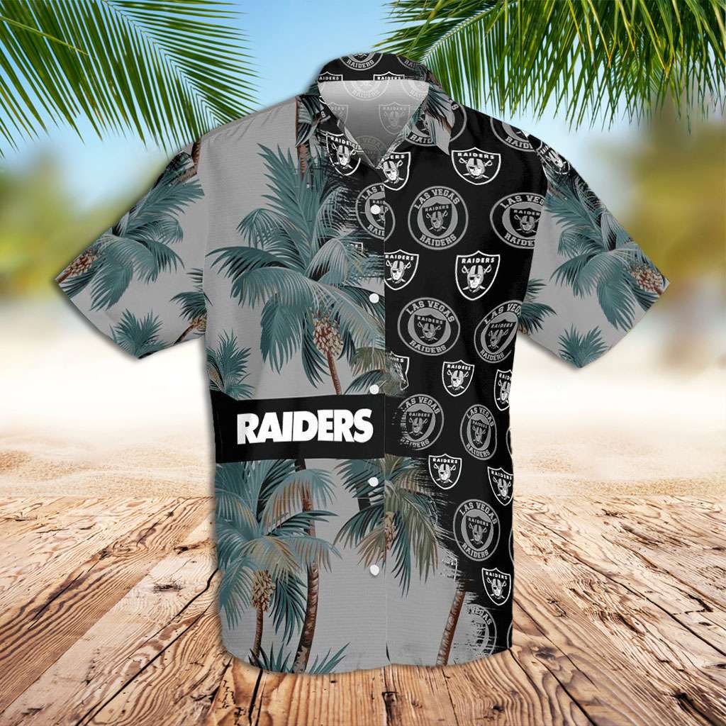 Raiders Hawaiian Shirt Raiders Coconut Trees Hawaiian Shirt